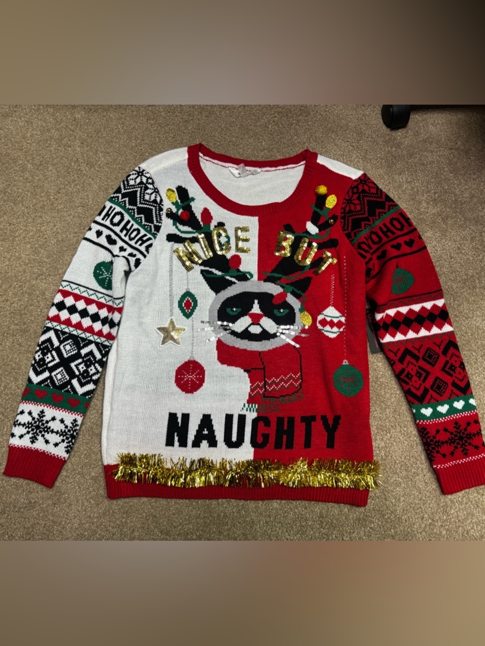 Ugly ChristmasRed and White Knit Sweater size XL